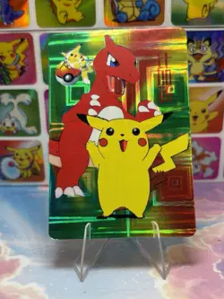 Pokemon Pikachu Vintage Pocket Monsters Vending HOLO Prism Sticker 1998 Bandai - Image 4