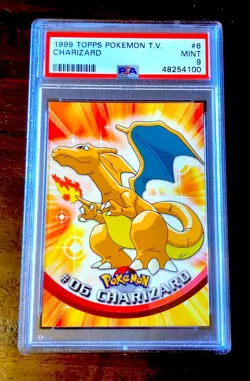Charizard #6 ~ PSA 9 MINT ~ 1999 Topps Pokemon T.V. Animation TV ~ Low Pop 97!! - Image 1