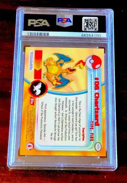 Charizard #6 ~ PSA 9 MINT ~ 1999 Topps Pokemon T.V. Animation TV ~ Low Pop 97!! - Image 2