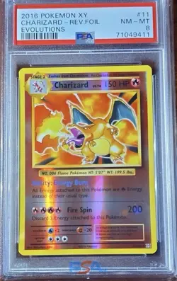 Pokemon PSA 8 Charizard Reverse Holo 2016 11/108 EVO ENG - Image 1