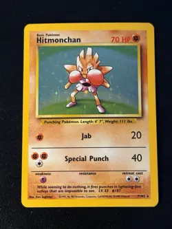 Hitmonchan 7/102 - HOLO - Pokemon Base Set Unlimited - Image 1