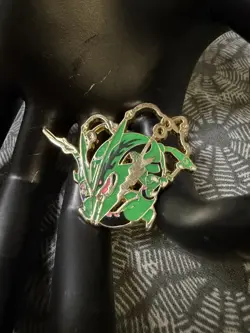 Mega Rayquaza Collector's Pin 2015 Metal Enamel Pin Roaring Skies Pokemon TCG - Image 1