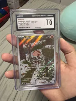 CGC 10 GEM MINT Pokemon Swinub 106/100 Battle Partners SV9 JPN Art Rare Holo - Image 1