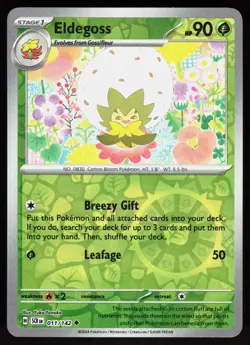 Eldegoss 11/142 Uncommon Stellar Crown Pokemon Reverse Holo Near Mint - Image 1