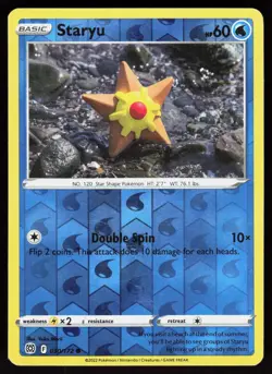 Staryu 030/172 Common Brilliant Stars Pokemon Reverse Holo Lightly Played - Image 1