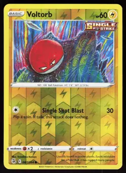 Voltorb 087/264 Common Fusion Strike Pokemon Reverse Holo Lightly Played - Image 1