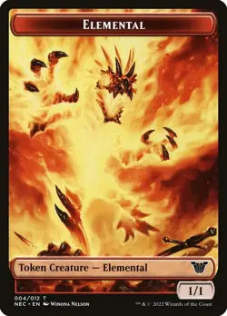 Elemental MTG Kamigawa: Neon Dynasty Commander Token NM x4 (1/1) - Magic Card - Image 1