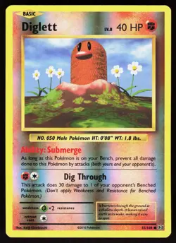 Diglett 55/108 Common Evolutions Pokemon Reverse Holo Lightly Played - Image 1
