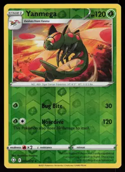 Yanmega 002/072 Rare Shining Fates Pokemon Reverse Holo Lightly Played - Image 1