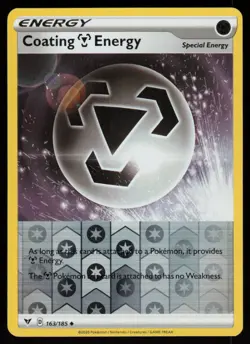 Coating Metal Energy 163/185 Uncommon Vivid Voltage Pokemon Reverse Holo LP - Image 1