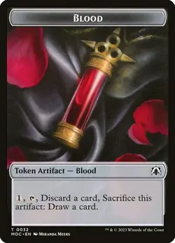 Blood MTG March of Machine Commander Token NM x4 - Magic Card - Image 1