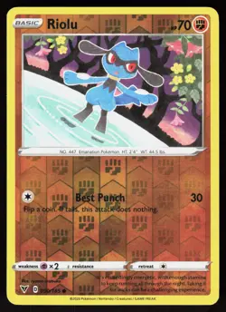 Riolu 090/185 Common Vivid Voltage Pokemon Reverse Holo Lightly Played - Image 1