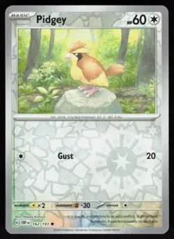 Pidgey 162/197 Common Obsidian Flames Pokemon Reverse Holo Near Mint - Image 1
