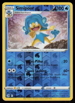 Simipour 069/264 Uncommon Fusion Strike Pokemon Reverse Holo Lightly Played - Image 1