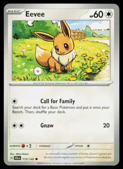Eevee 113/142 Common Stellar Crown Pokemon Near Mint - Image 1