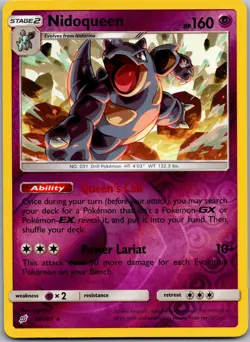 Nidoqueen 56/181 Rare Team Up Pokemon Reverse Holo Near Mint - Image 1
