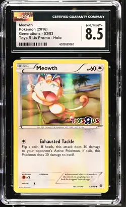 2016 Pokemon Generations Meowth Toys"R"Us Promo 53/83 CGC 8.5 #53/83 - Image 1