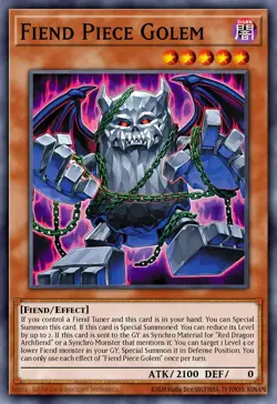 YUGIOH BLZD-EN003 Fiend Piece Golem Common 1st Edition NM - Image 1