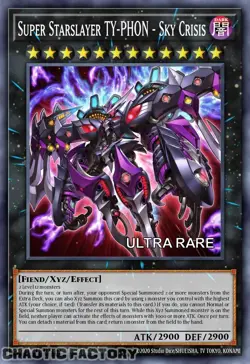 YUGIOH RA04-EN072 Super Starslayer TY-PHON - Sky Crisis Ultra Rare 1st Edition N - Image 1