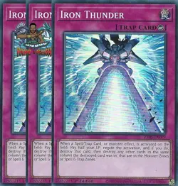 Yugioh! 3x Iron Thunder RA05-EN079 Super Rare 1st Ed NM - Image 1