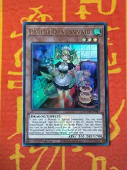 YUGIOH PARLOR DRAGONMAID EMBLAZONED ULTRA RARE NM BLMM-EN060 - Image 1