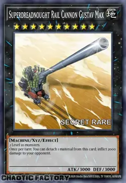 YUGIOH RA04-EN063 Superdreadnought Rail Cannon Gustav Max Secret Rare 1st Editio - Image 1