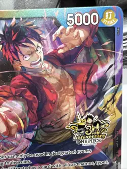 Monkey.D.Luffy One Piece CCG P-033 3rd Anniversary Leader Card 5000 Power - Image 3