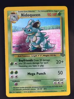 Nidoqueen 7/64 Jungle Pokemon Card Unlimited Holo Rare Moderately Played LP - Image 1
