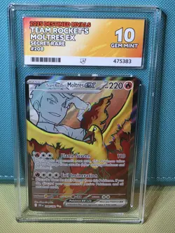 ACE 10 Team Rocket's Moltres ex 208/182 Pokemon Card Destined Rivals GEM MINT - Image 1
