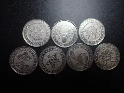 Pokemon Card Meiji Promo Battle Coin x7 Cloyster etc #6326 PLAY - Image 1