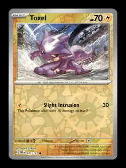 SV03: Obsidian Flames Pokemon TCG Toxel Common Reverse Holo - Image 1