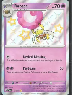 Rabsca 163/091 Shiny Rare: Paldean Fates Pokemon - Image 1