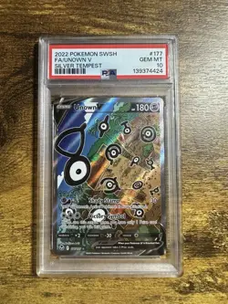 Pokemon Unown V Silver Tempest 177 Psa 10 - Image 1