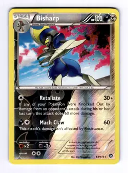 Bisharp XY - Steam Siege #64 (2016) Reverse Holo NM Pokemon - Image 1