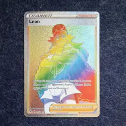 Pokemon Leon 195/185 Secret Rare Full Art Holo Trainer - Vivid Voltage - Image 1