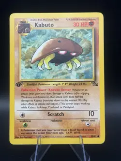 Kabuto 50/62 Fossil Regular 1st Edition LP Pokemon TCG - Image 1