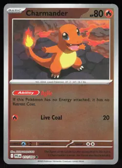 Charmander 011/094 Common Phantasmal Flames Pokemon Reverse Holo Near Mint - Image 1