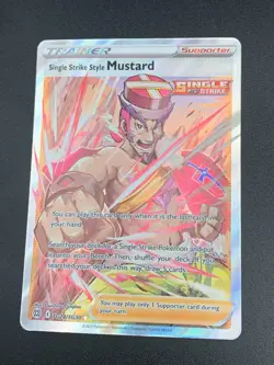 Single Strike Style Mustard TG28/TG30 Full Art Pokemon Brilliant Stars 2022 NM - Image 1