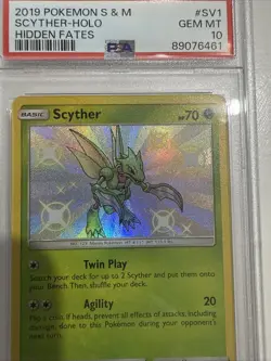 2019 PSA 10 Scyther #SV1 Pokemon Hidden Fates Sun & Moon - Image 3