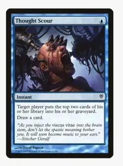 MTG Thought Scour #52 DDM LP Magic Card In Protective Sleeve - Image 1