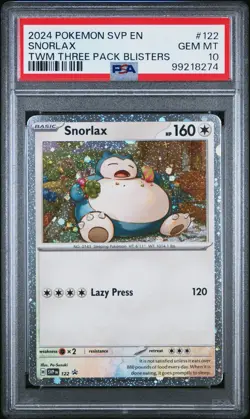 PSA 10 - 2024 POKEMON SVP EN-SV BLACK STAR PROMO #122 SNORLAX - Image 1