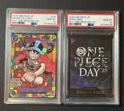 Monkey D Luffy & Don!! PSA 10 Sequential Set Japanese One Piece Day '25 110 - Image 1