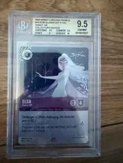 Lorcana Disney D100 Collector's Edition Elsa Gloves Off 19/P1 Promo Foil BGS 9.5 - Image 1