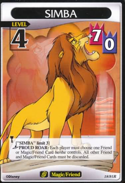 KINGDOM HEARTS TCG Base Set 18/91R SIMBA Level 4 NM Disney Trading Card ccg - Image 1