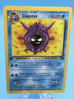 Pokemon Card Cloyster Fossil 32/62 1st Edition Uncommon WOTC Vintage NM/LP - Image 1