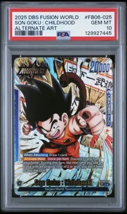 FB06-025 GOKU Alt Art PSA 10 - DRAGON BALL SUPER CARD GAME FUSION WORLD - Image 4