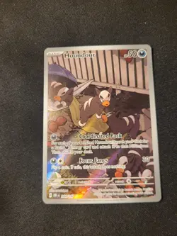 Houndour Sv03: Obsidian Flames Holo Card 204/197 Near Mint Condition - Image 1