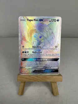 Tapu Fini GX 152/147 Rainbow Secret Ultra Rare 2017 Pokemon Burning Shadows NM - Image 1