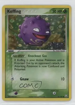 Koffing Reverse Foil Pokemon EX Team Rocket Returns #61 2004 - Image 1