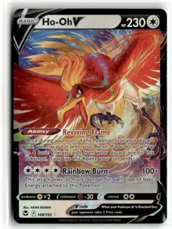 2022 Pokemon Silver Tempest Ho-Oh V #140/195 - Image 1